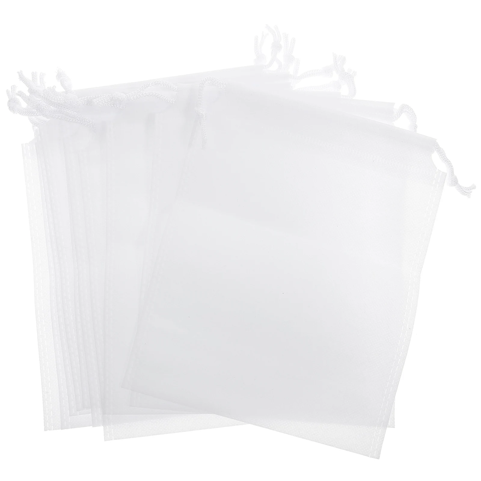 

10pcs Bait Storage Bags Fishing Net Bag Non-woven Fabric Mesh Drawstring Sack White Nets Shell Beach Collecting