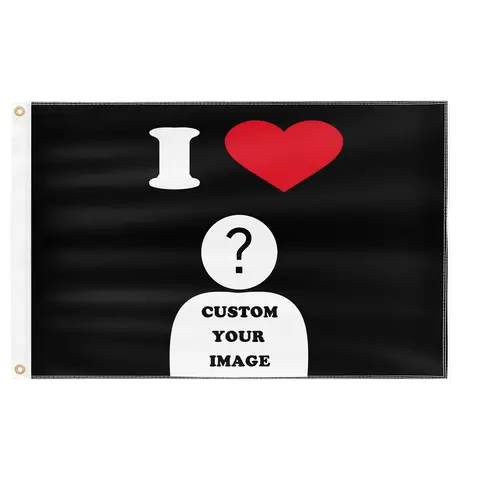 맞춤형 사랑 깃발 3x5피트 디자인 사진 텍스트 그림 인쇄 핑크 블랙, 야외 장식, 장식용 깃발, 내구성 있는 소재