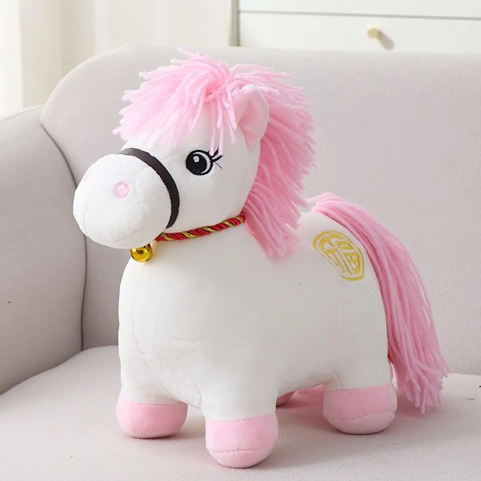 Ano novo lunar cavalo de pelúcia macio brinquedo animal de pelúcia 2026 auspicioso brinquedo de pelúcia mascote animal de pelúcia para o ano novo chinês