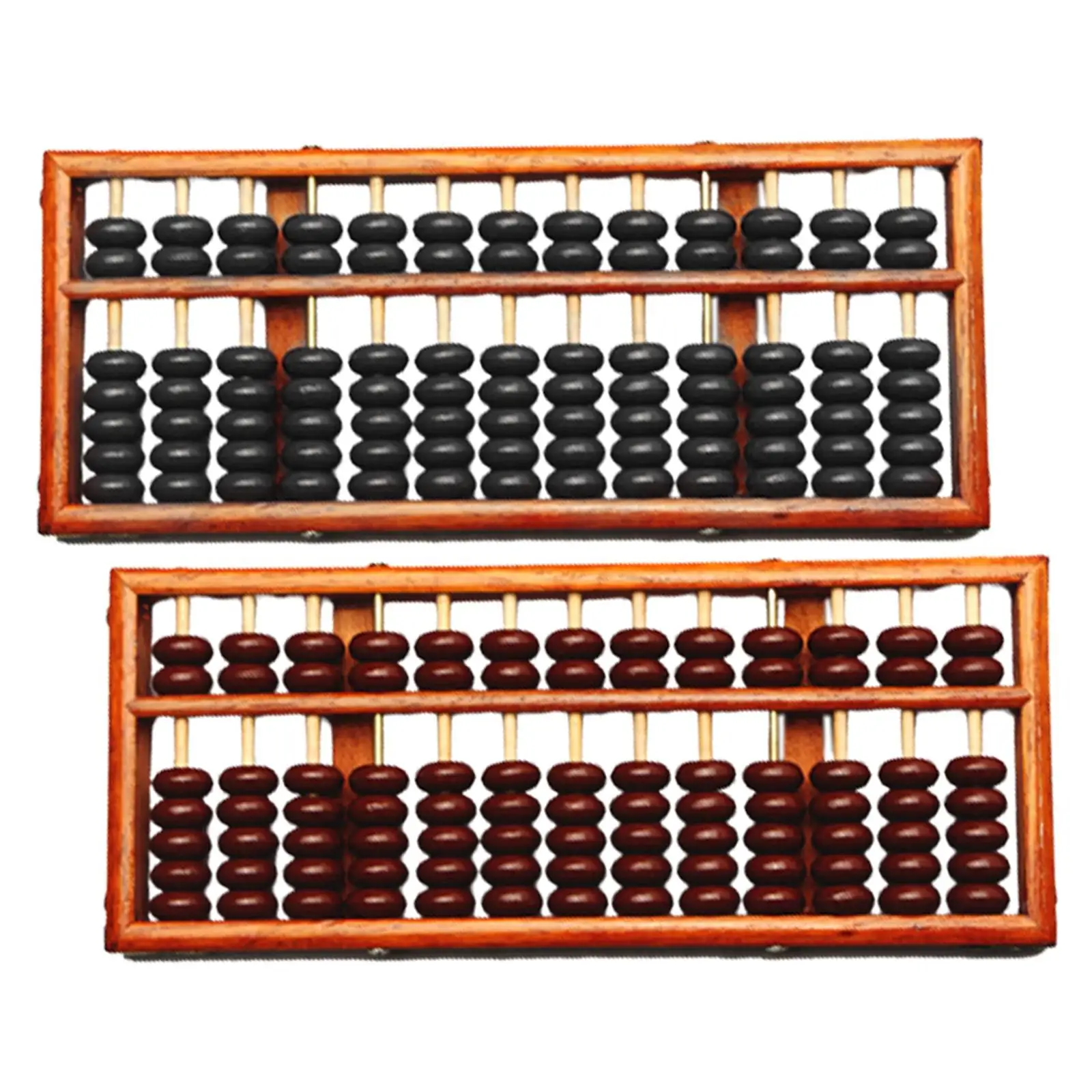 13 Rows Chinese Wood Abacus 28x12x2cm Calculation Tool Educational