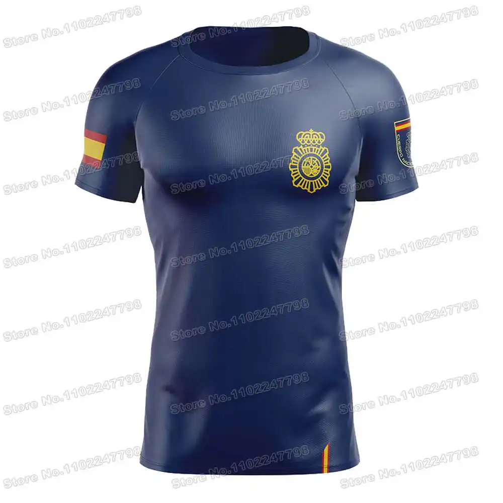 تيشرتات رجالية رياضية وإسبانية تعمل بالشرطة الوطنية CNP ترويج XXXIV تيشرتات خارجية ملابس رياضية ملابس رياضية لممارسة التمارين الرياضية ملابس رياضية للركض من الجيرسيه