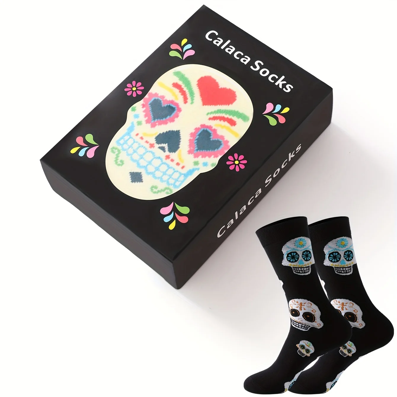 A pair of skeleton personality patterns men and women give friends gift socks for four seasons autumn and winter events