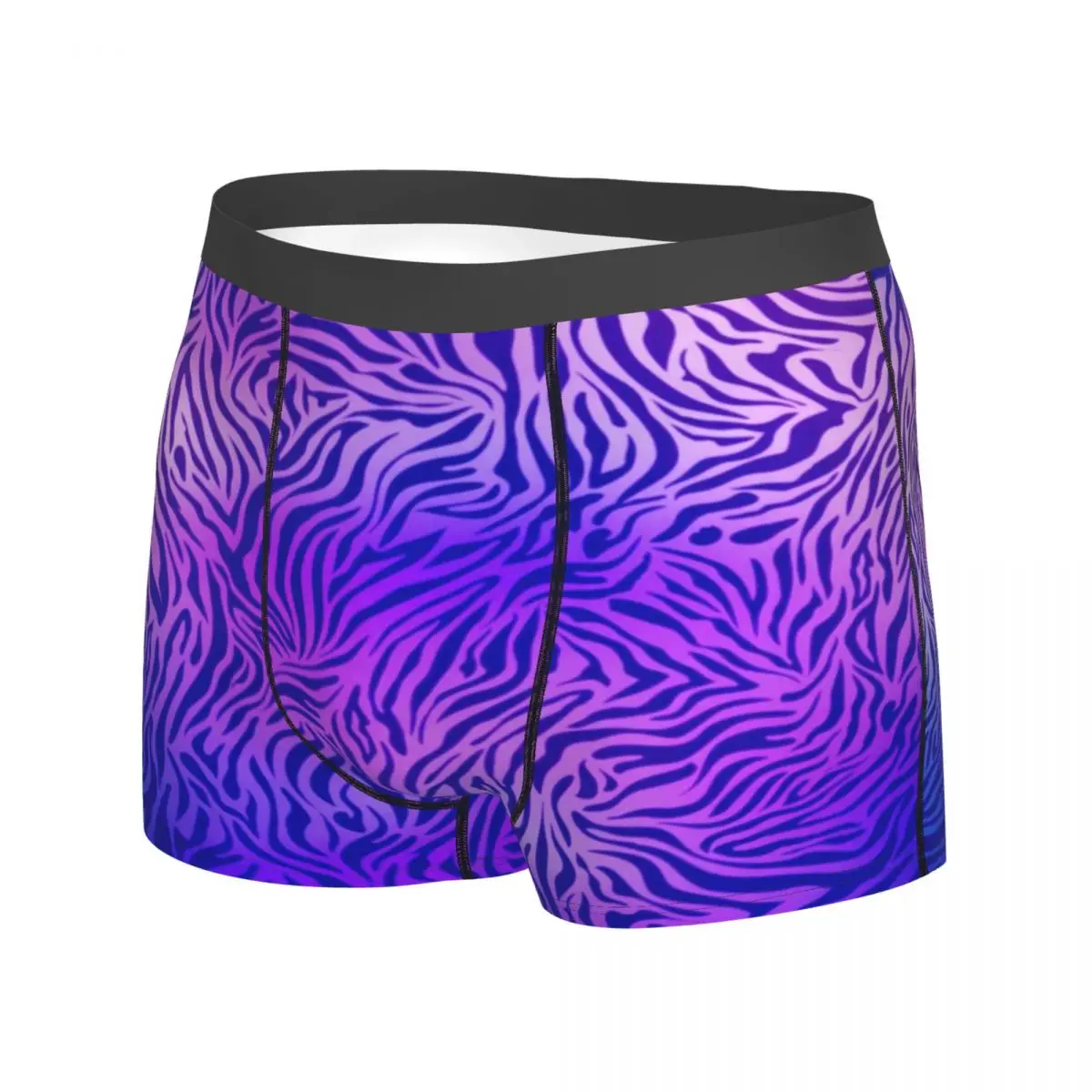 Blue Purple Zebra Underwear Animal Print Men Shorts Briefs Breathable Boxershorts High Quality Custom Large Size Underpants