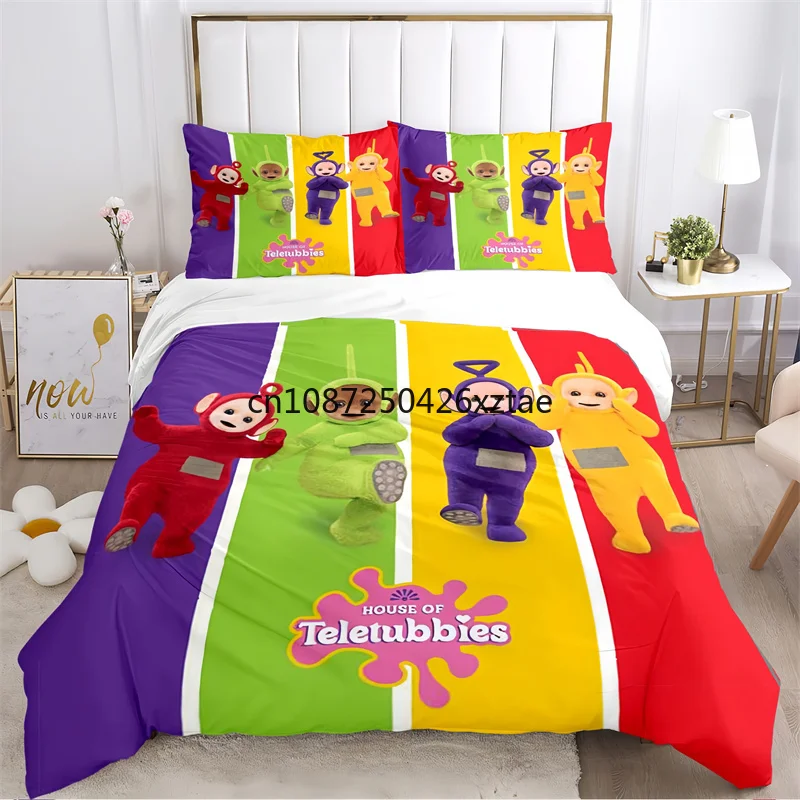 

M-eet the T-eletubbies/s Animal Cartoon Poster Duvet Cover Sets Printed Bedding Set Double Queen King Size 2/3pcs,Bettbezug