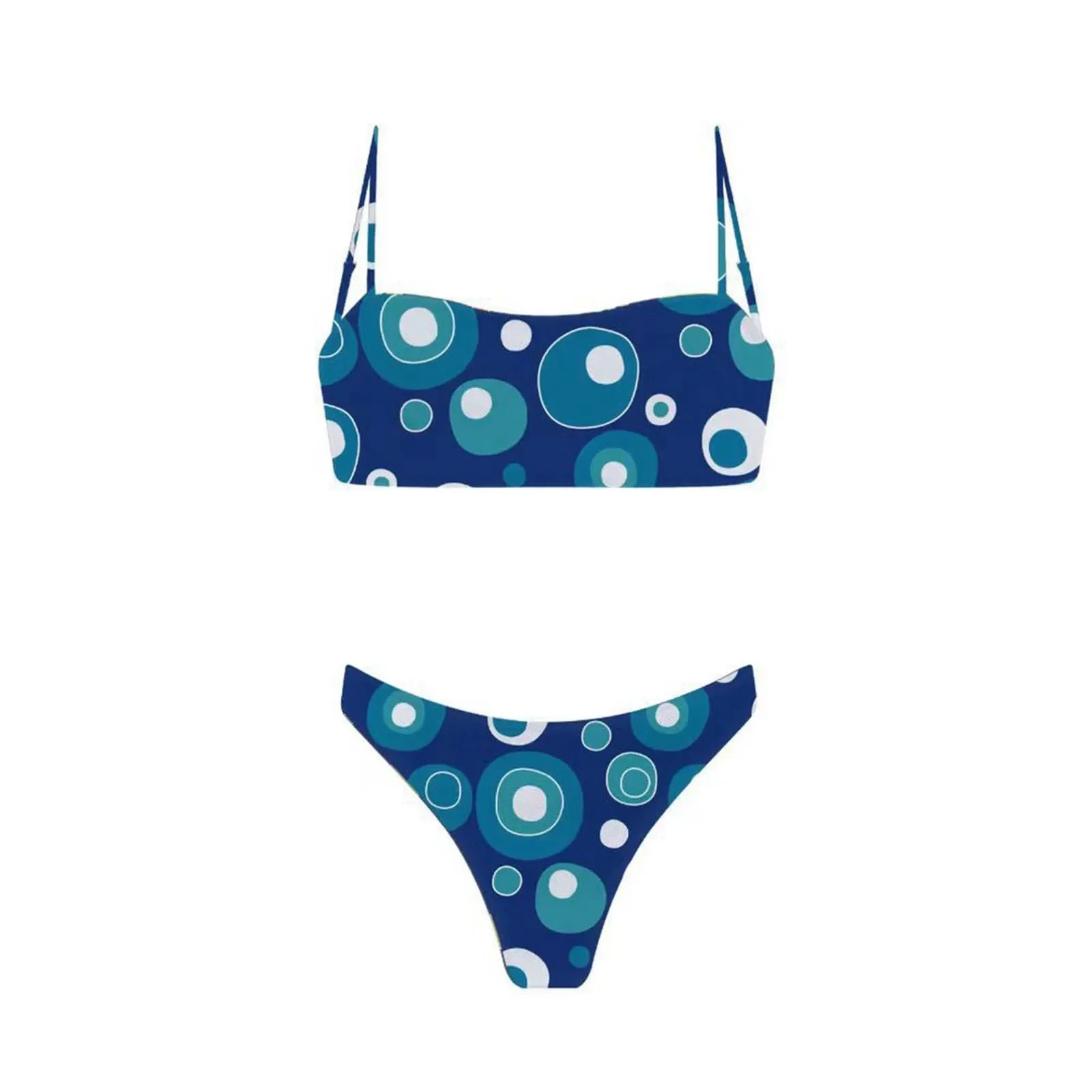 Biquini halter duas peças maiô praia banho de sol biquíni sem costura tan linhas superior & inferior conjunto sexy impressão amarrado banho