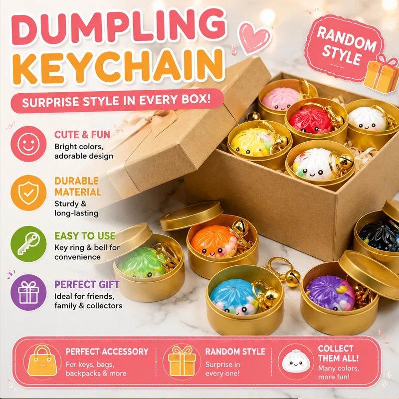 Adorable Baozi Keychain with Funny Faces Acrylic Mini Steam Bun Blind Box Toy Realistic Food Simulation Pendant Great Bag