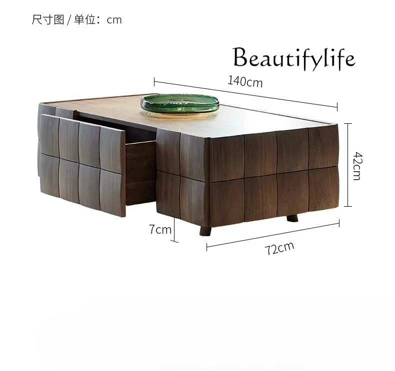 

Black walnut solid wood coffee table living room light luxury creative design coffee table simple fashion high-end