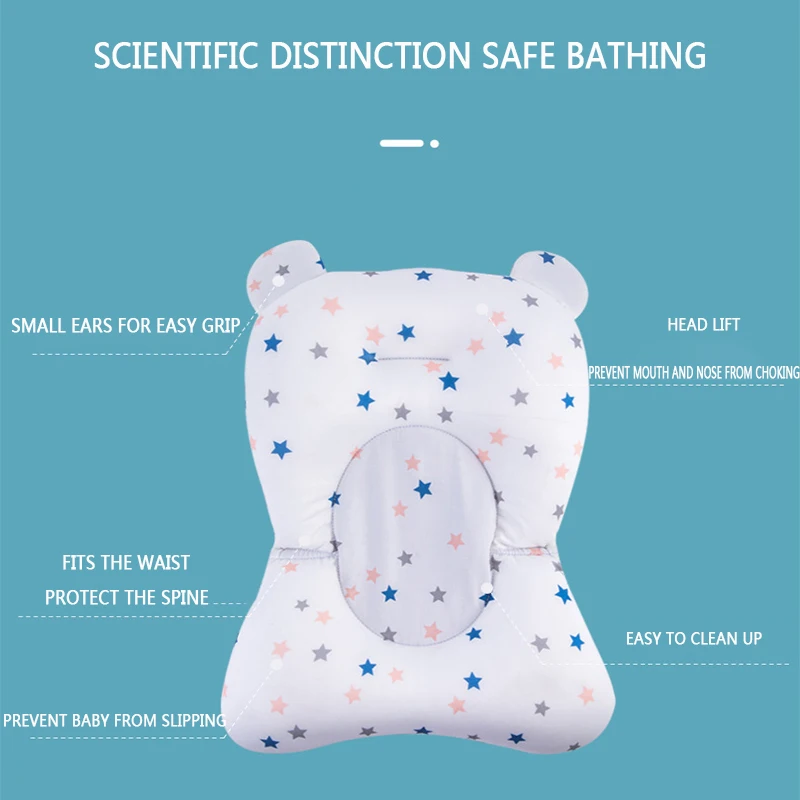 

Portable Baby Bathtub Pad Ajustable Bath Tub Shower Cushion Newborn Support Seat Mat Foldable Baby Bath Seat Floating Water Pad