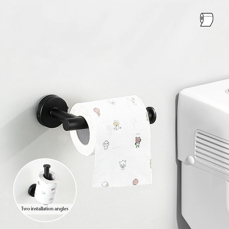 Juego de accesorios de baño modernos, barra de toalla de acero inoxidable, anillo de toalla, soporte de papel, gancho de montaje en pared, negro mate