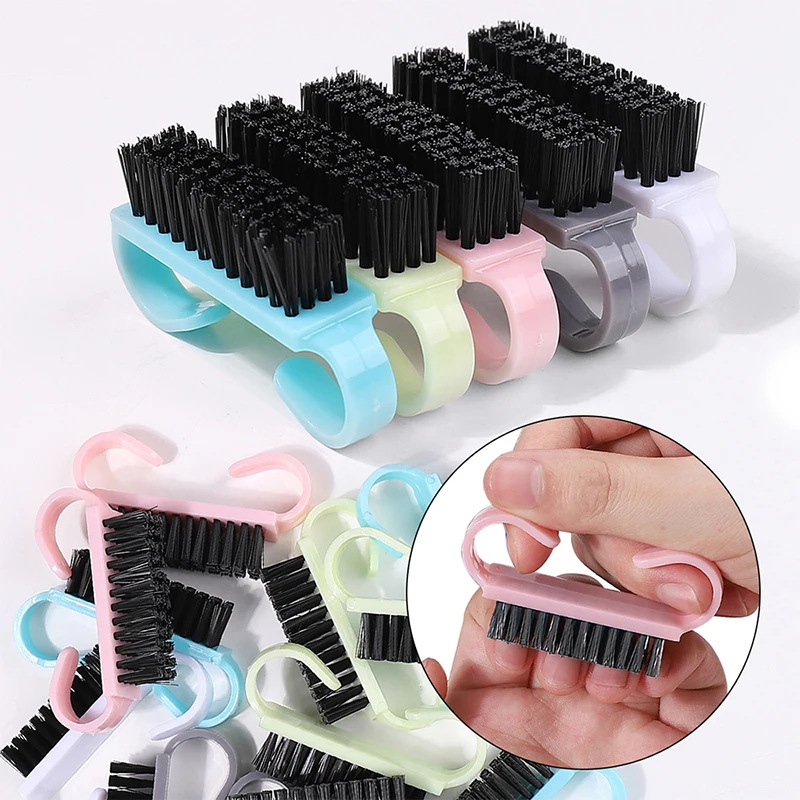 Plastic Nail Cleaning Brushes Set, Nail Art, manicure, pedicure, macio, remover poeira, ferramentas de arquivo, 2pcs