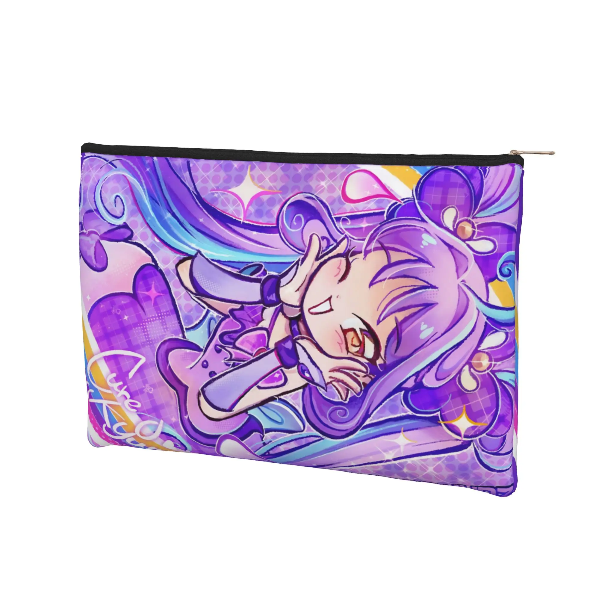 its bag Foldable Cute pouch Pretty Cure Makeup Bag Anime Princess Toiletry Bag with Zipper Cosmetic Pouch
