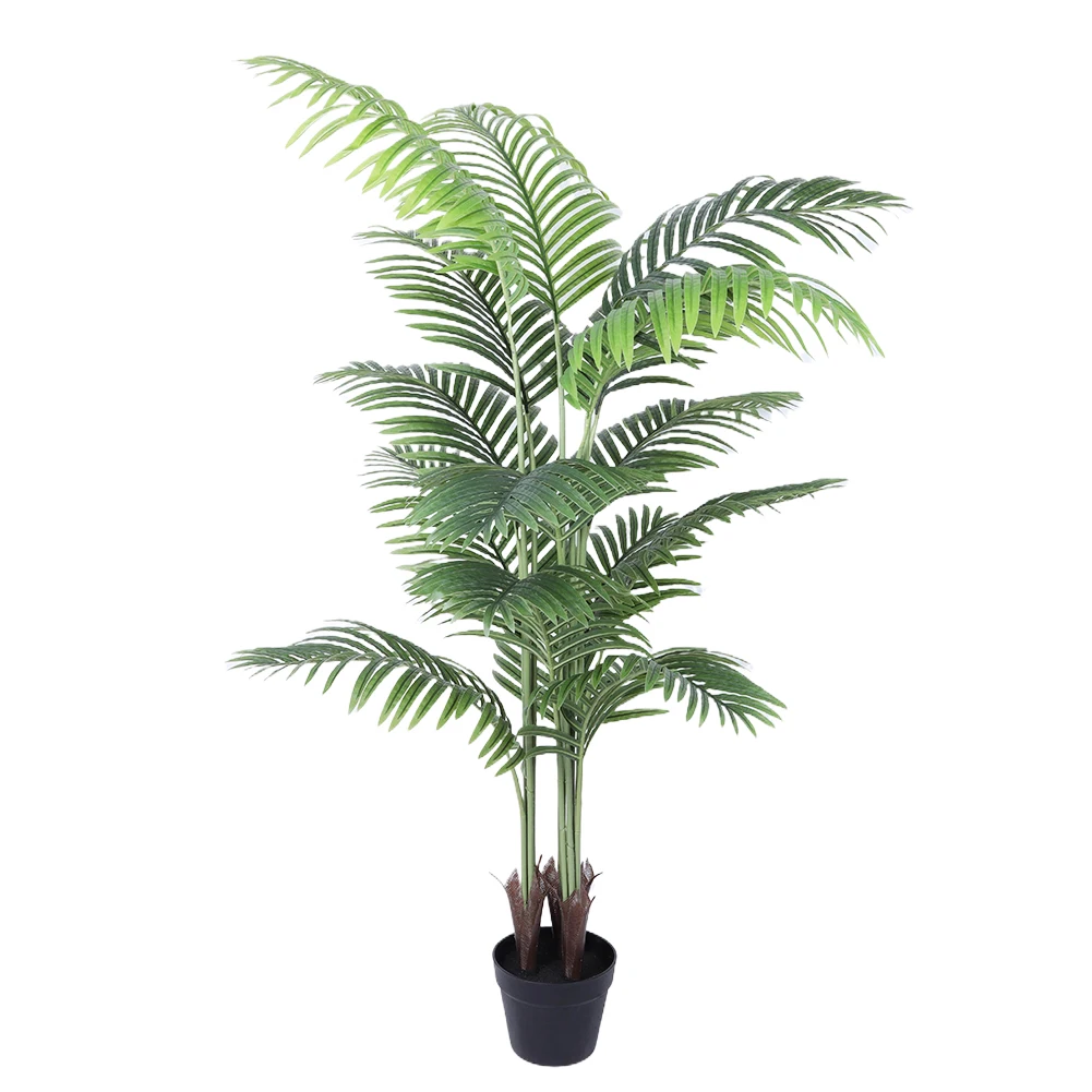 

150cm Large Artificial Palm Tree Tropical Fake Plants Green Plastic Palm Leafs 5FT Faux Palm Tree Tree For Home Garden Decor