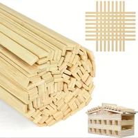45Pcs Natural Rectangular Bamboo Sticks 11.8Inch(30cm) Craft Strips for DIY Woodworking Art Model Making Potted Plant Protectors