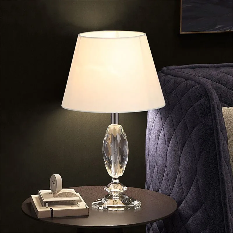 OUFULA Contemporary Luxury Crystal Table Lamp LED Fashionable minima Living Room Bedroom Study Villa Hotel Home Decoration Light