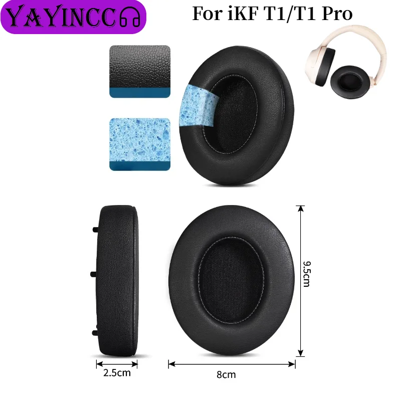 

Replacement Memory sponge protein skin Ear Pads Cushions With plastic buckle For iKF T1/T1 Pro Headphone repair parts