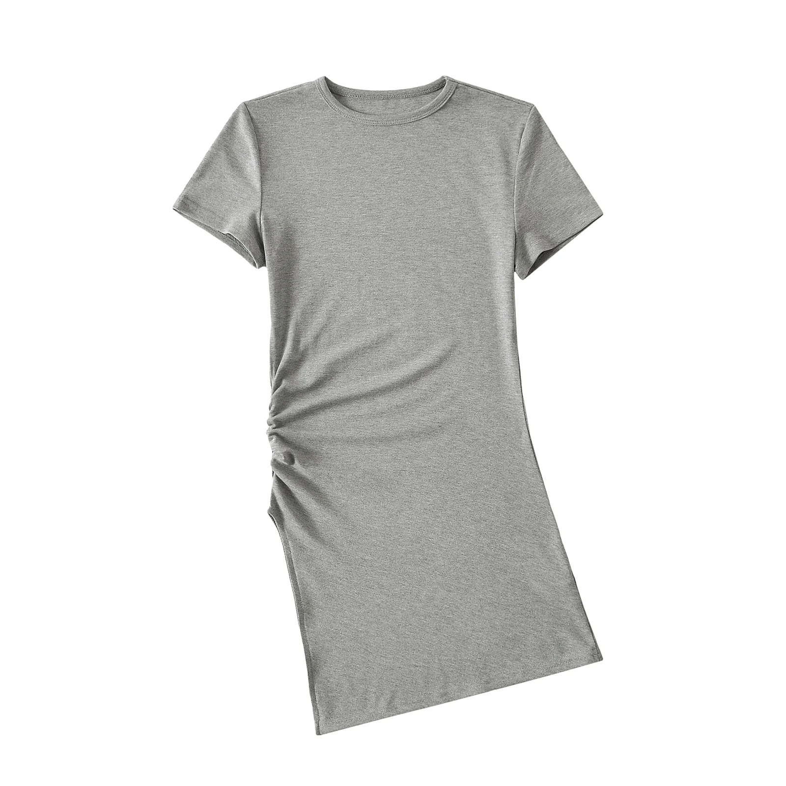 Wyszczuplający top damski na lato, nowy, seksowny, z rozcięciem z boku, marszczony w talii.