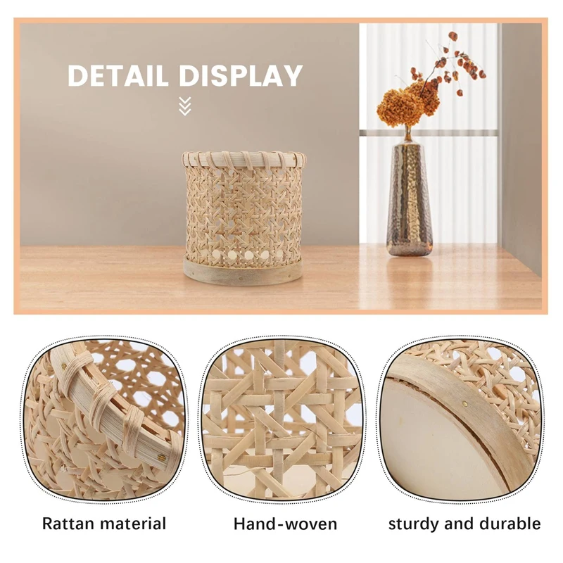 Rattan Chopsticks Storage Handmade Spoon Organizer Holder Pen Pencils Organization Vase Support Home Kitchen Table Decor