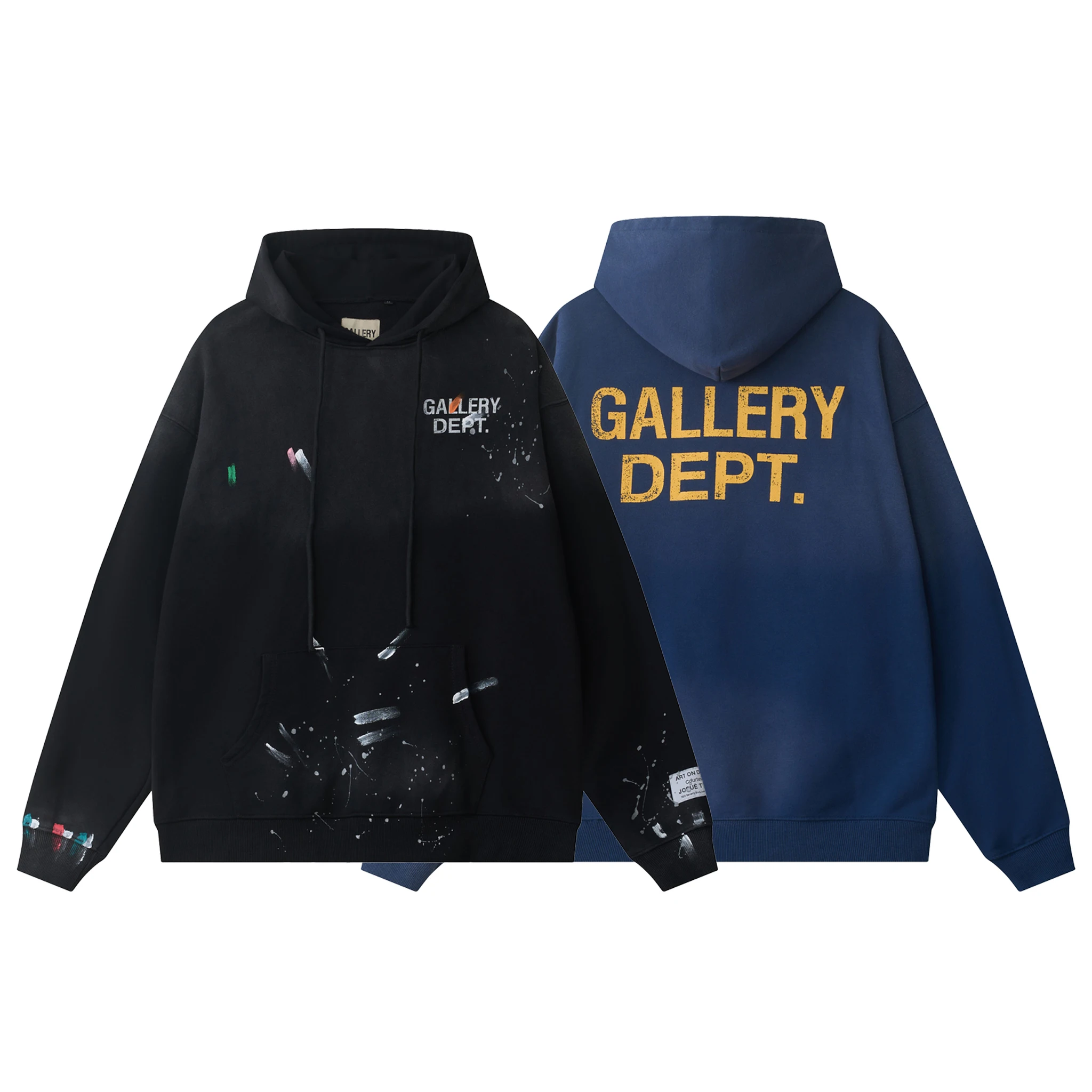 New GALLERY DEPT splashed ink High Street men Hoodie Sweatshirt Jacket Unisex Streetwear Vintage Outerwear men coat tops