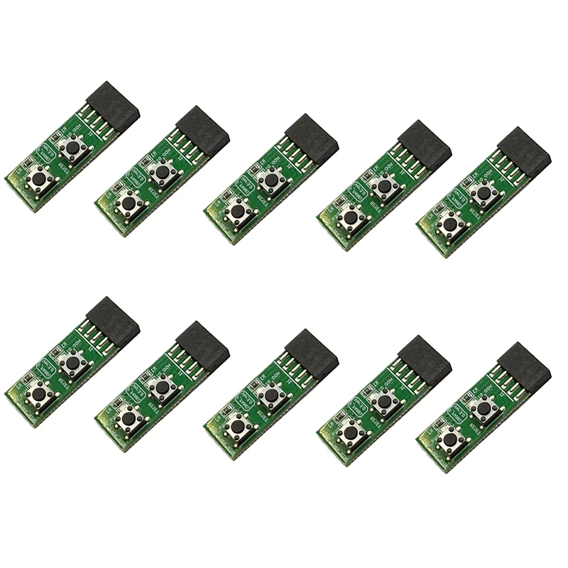 10 Pin Mainboard Switching Tester Switching Board Adapter With Resets Button For Desktop Computer DIY PC Assembly Tool Accessory
