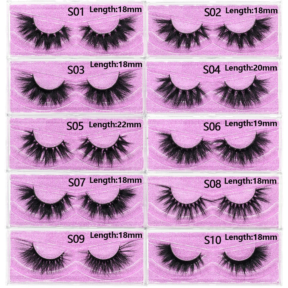 Großhandel Nerzwimpern 3D Flauschige Wispy 12mm-20mm Wimpern Natürliche Weiche Flauschige Falsche Wimpern 500 Stile Verfügbar – Detail 19