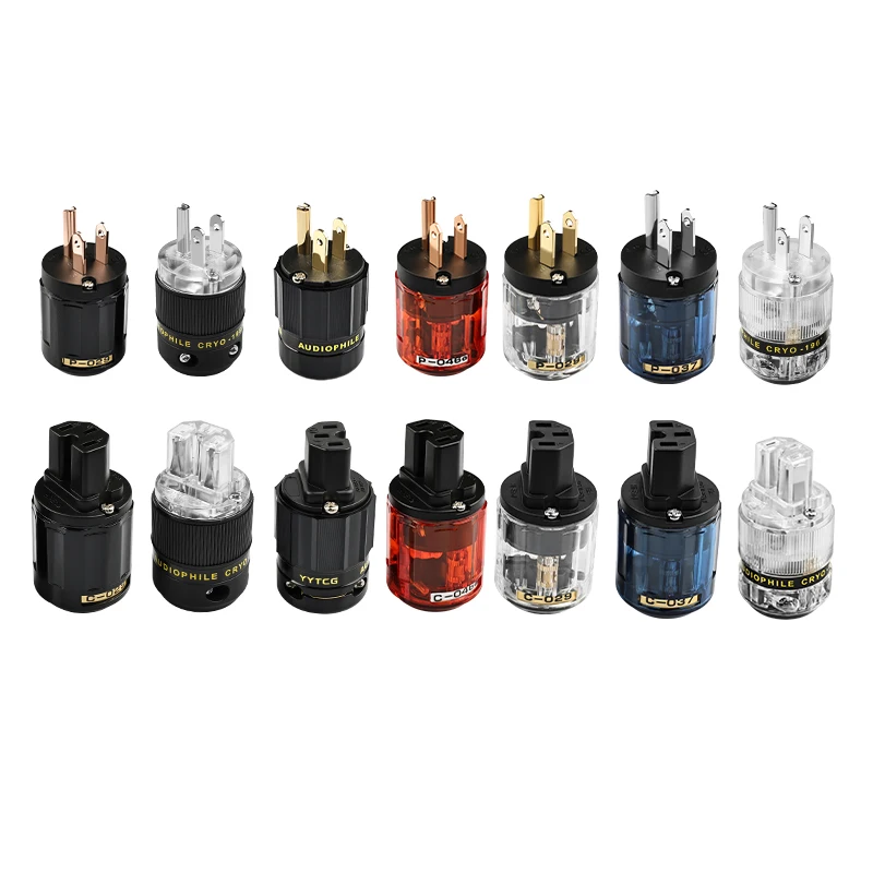 Ein Paar Heißer Verkauf Oyaide HIFI P-320/C-320 Kupfer UNS Version Schuko AC Power Stecker Ver IEC Stecker DIY Vielzahl von stile