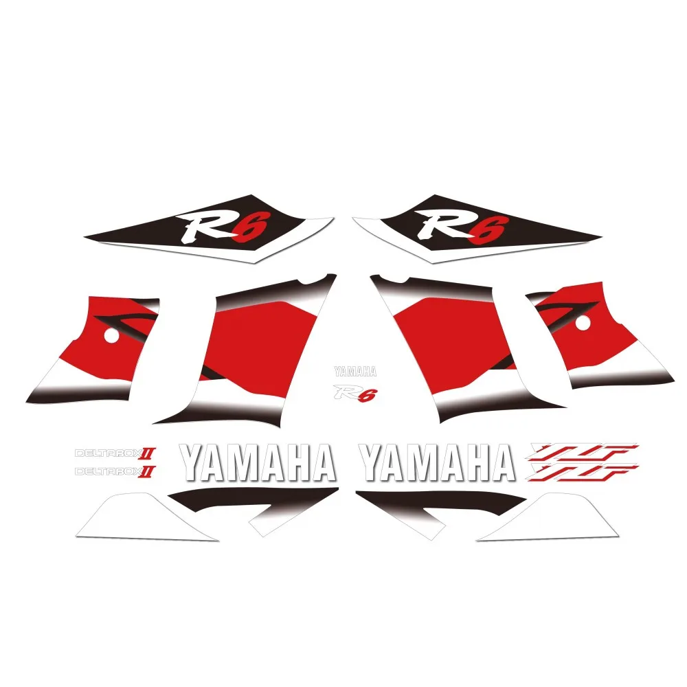 Motorbike road compatible sticker kit Red Yamaha R6 2001