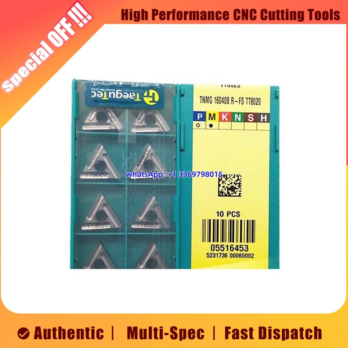 

TaeguTec Original Turning Insert TNMG TT5080 TT8020 TNMG160404-MT TT5080 TNMG160404R-FS TT8020 TNMG160408-MT TT5080