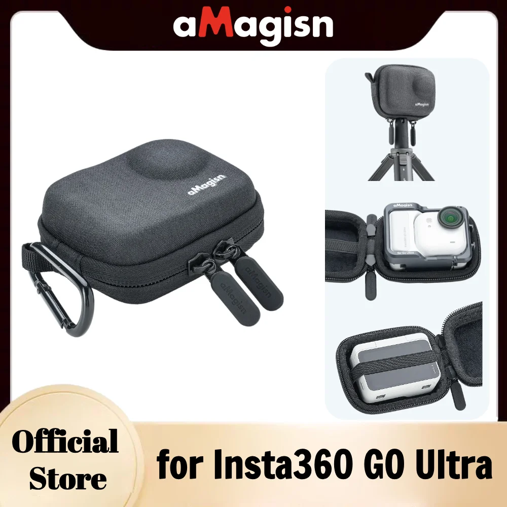 

aMagisn Mini Camera Case for GO Ultra and Camera Cage , Hard Case Anti-scratch Protective Bag for Insta360 GOUltra Accessories