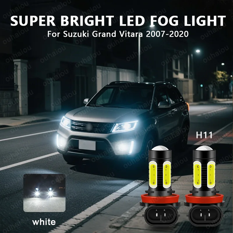 

2pcs For Suzuki Grand Vitara 2007-2020, Celerio 2014-up,Ignis 2016-up LED H8 H11 Fog Light Bulb Car DRL Lamp 6000K 12V