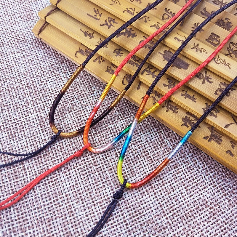 5pcs Hand Knited Necklace silk thread knot cord For Pendant-Colorful winding