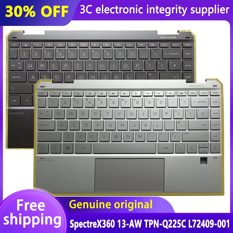 

Original New US Keyborad for HP SpectreX360 13-AW TPN-Q225 Laptop Palmrest Upper Cover Case Backlit keyboard English L72409-001