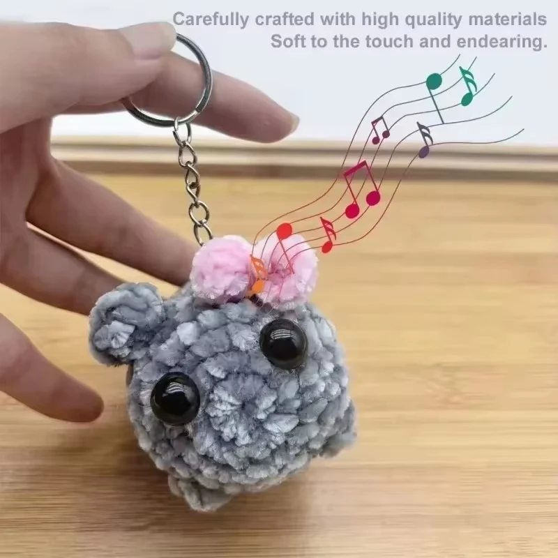 Sad Hamster Meme Sound Music Plush Toy Sad Hamster Keychain Kawaii Sad Hamster Plush Toy for Car Keys Backpack Handbag Ornament