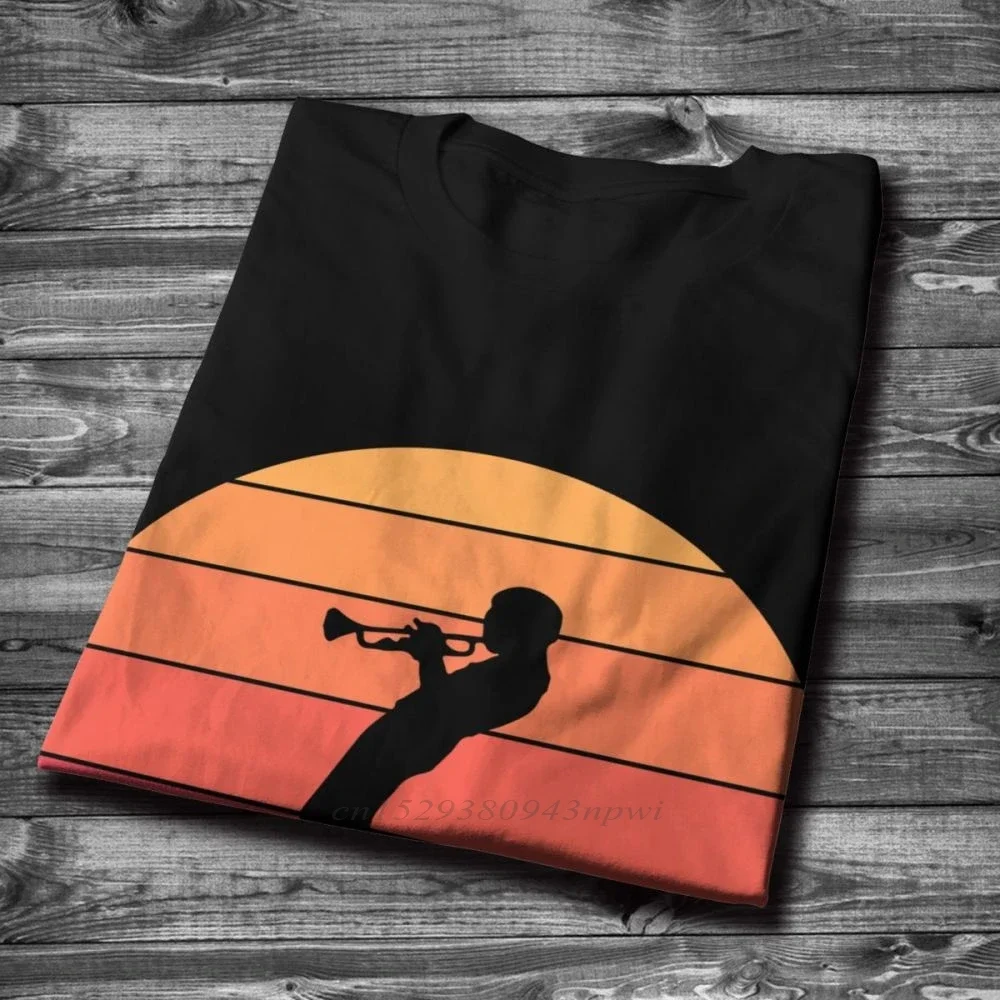 Round Neck Quality Miles Davis Trumpet Sunset High Street Tee Shirts Shirt For Man Hip Hop Custom Cotton T-Shirt