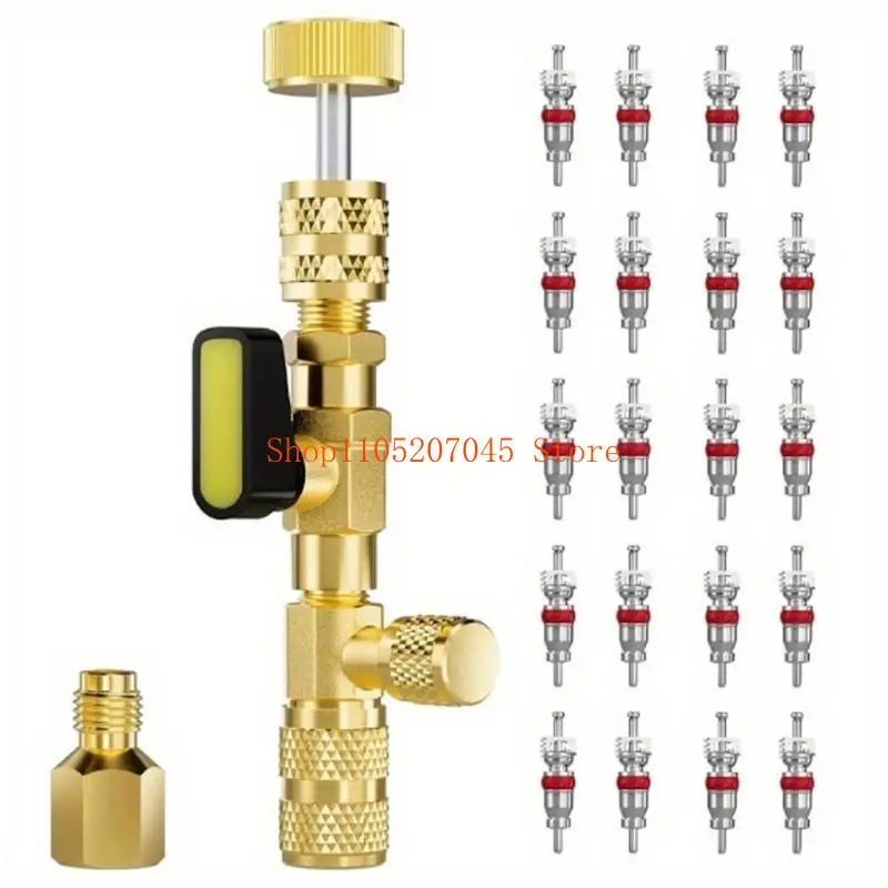 

37cd Advanced Heavy Duty R410A Valves Cores Removal Set Integrated Vacuum Gauge Connection For Split Systems 20 Cores Units