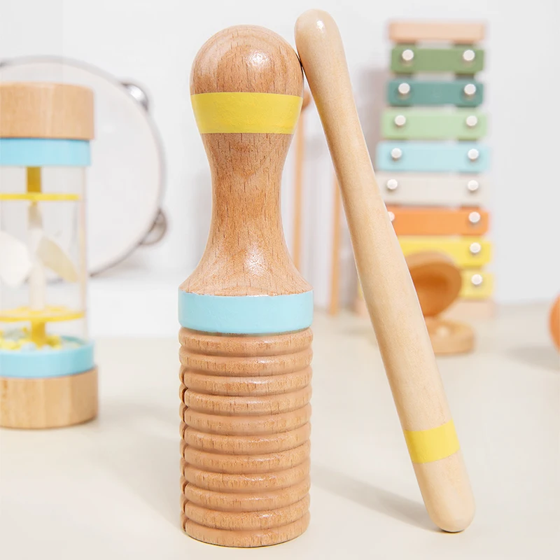 Music Set Montessori Musical Instrument Baby Children Wooden Percussion Instrument Toy Early Educational Knocking Toys for Kids