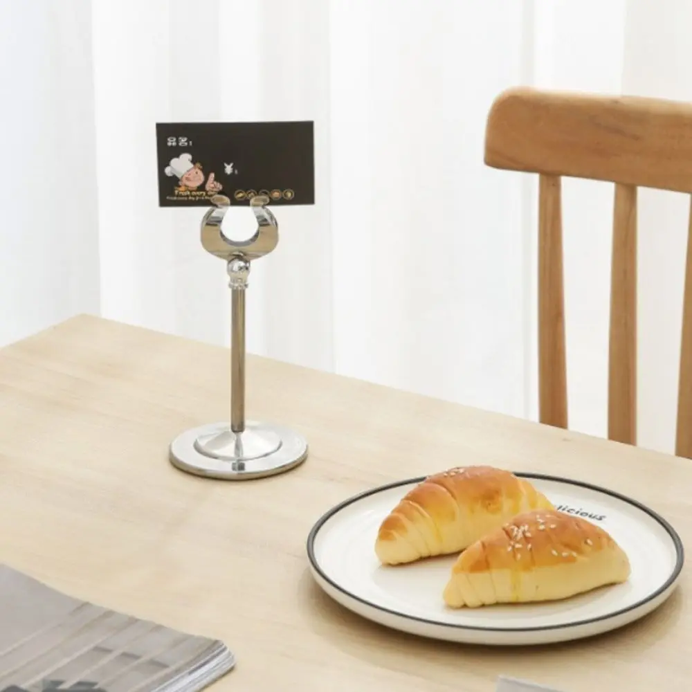 Durable Stainless Steel Table Number Holder U Shape Seat Clamp Menu Standing Stable Base Name Card Holder Table Accessories
