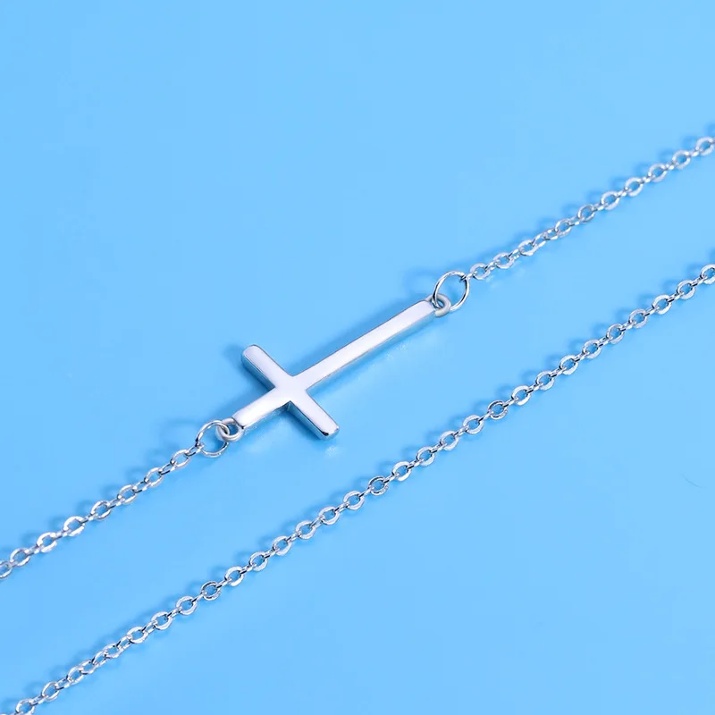 925 silver necklace, ideal for festive parties, featuring a cross pendant design, making it a perfect jewelry gift