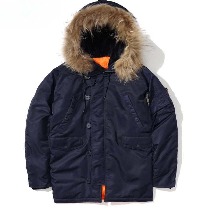 Winter puffer herenjas slim fit fleece dikke parka met capuchon en meerdere zakken slijtvaste tactische winddichte bomberjas