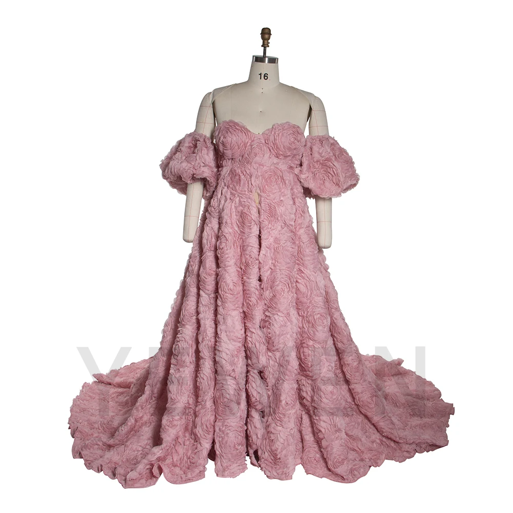 Exquisite Sweetheart 3D Flowers Dress for Maternity Photoshoot  Pregnant Women Gown YW251026