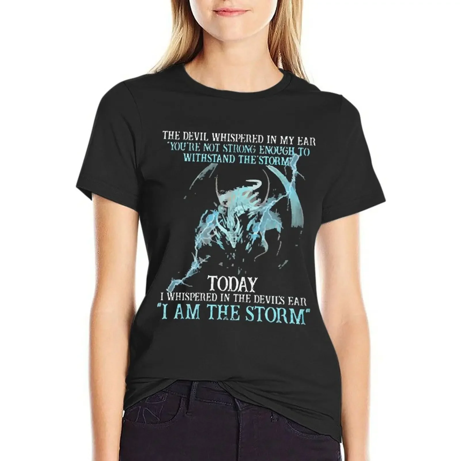 

The Devil Whispered In My Ear T-Shirt summer tops anime clothes quick-drying Woman T-shirts