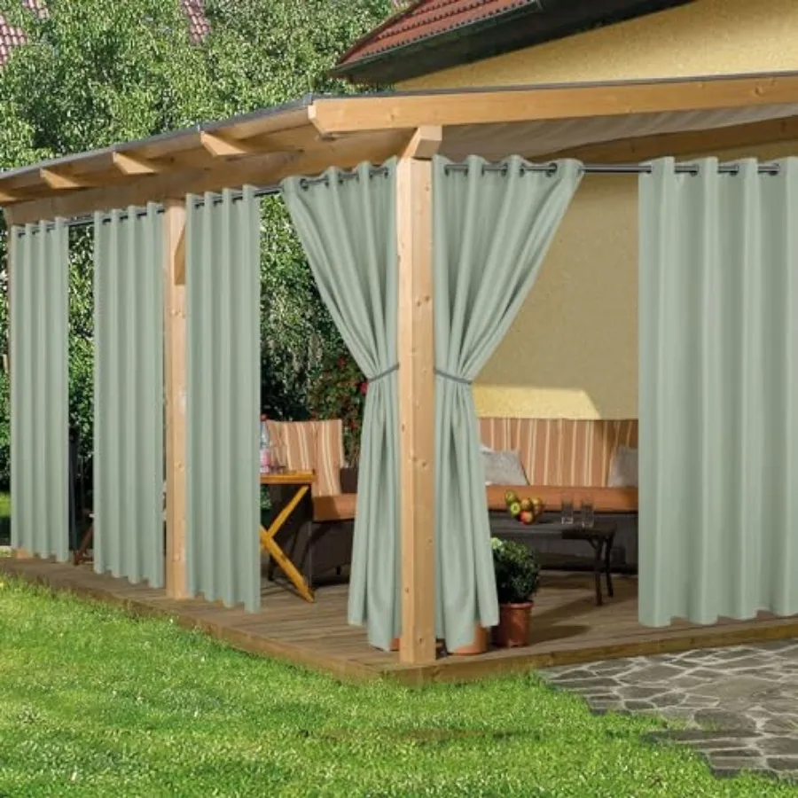 

Outdoor Curtains for Patio Waterproof, 6 Panels - 54x84 Inch - Weatherproof Privacy Outsides Curtains for Cabana Porch Pergola,