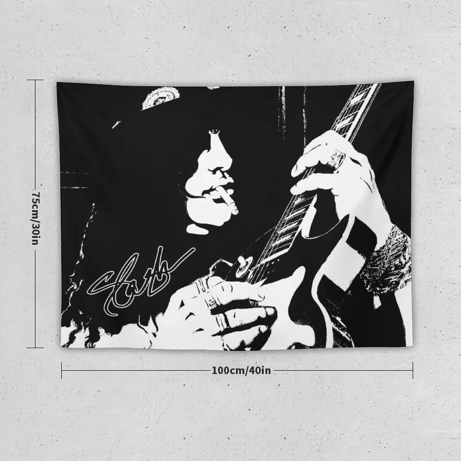 Legendary Rock Band Member a.k.a Guitar GOD Black Ink Media Poster Vector Pop Art Black And White Artwork V2 Tapestry