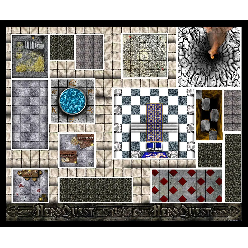 

Custom Big Battle Game Mat 815x650mm Tabletop HeroQuest 25th Anniversary Edition Role Playing Map Board Games for Family Night