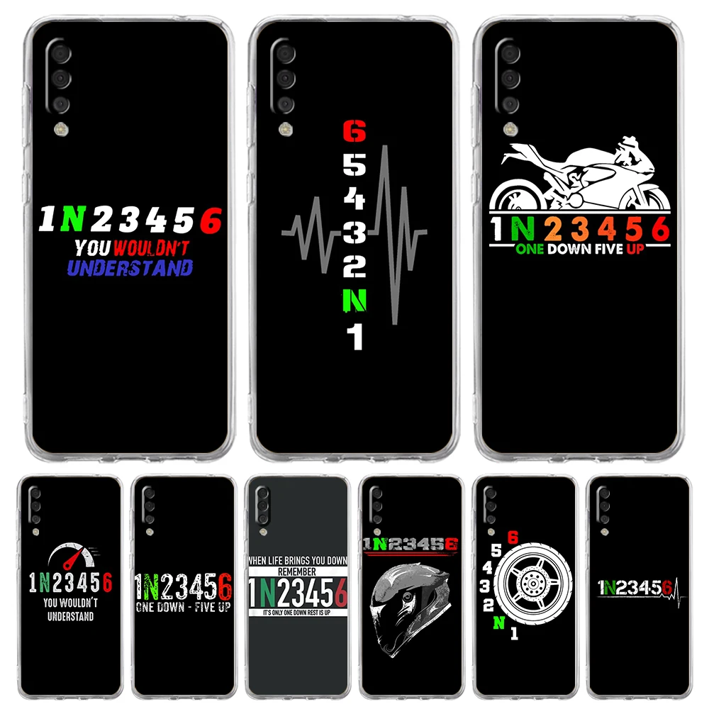 1N23456 Motorcycle Luxury Transparent Phone Case for Samsung Galaxy A12 A02 A03S A50 A70 A40 A10 A20 A30 Cover Silicone Shell