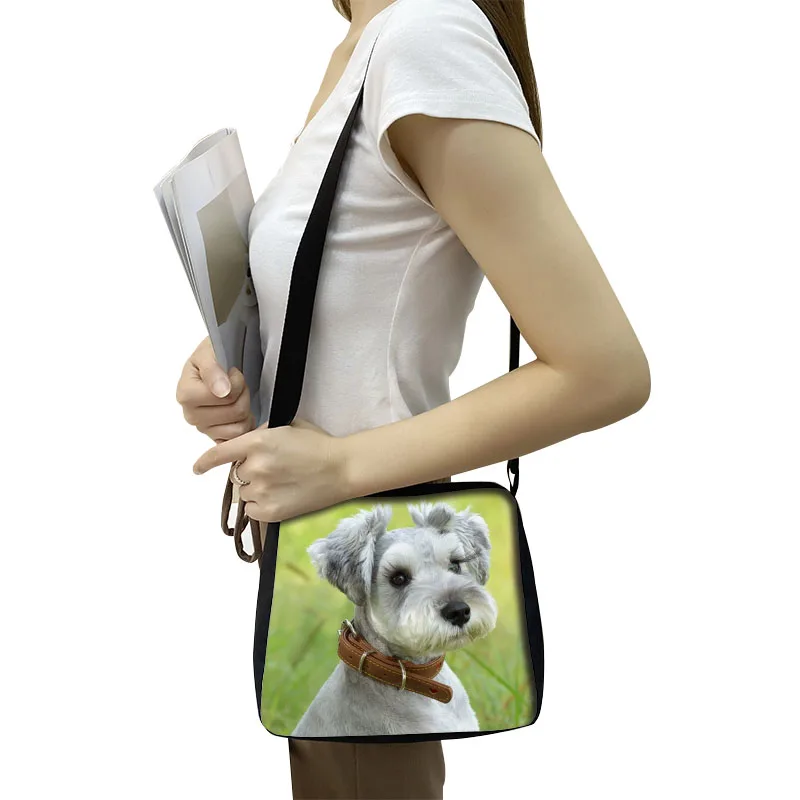 Funny Schnauzer Puppy Shoulder Bag Women Adjustable Underarm Bags for Travel Girls Dog Lover Gift Handbag Crossbody Bags