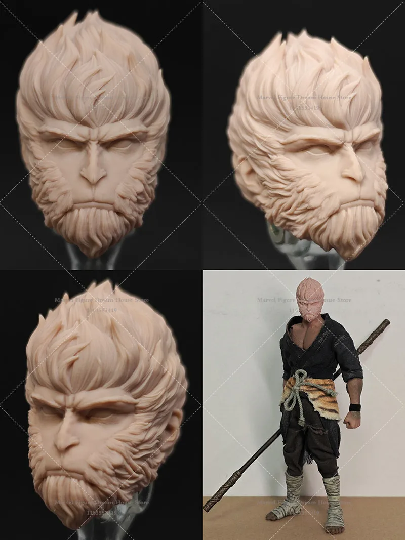 Bm23370 1/12 échelle blanc non panité tête sculpter le Mont le roi singe destin homme voyage vers l'ouest pour figurine d'action de 6 pouces