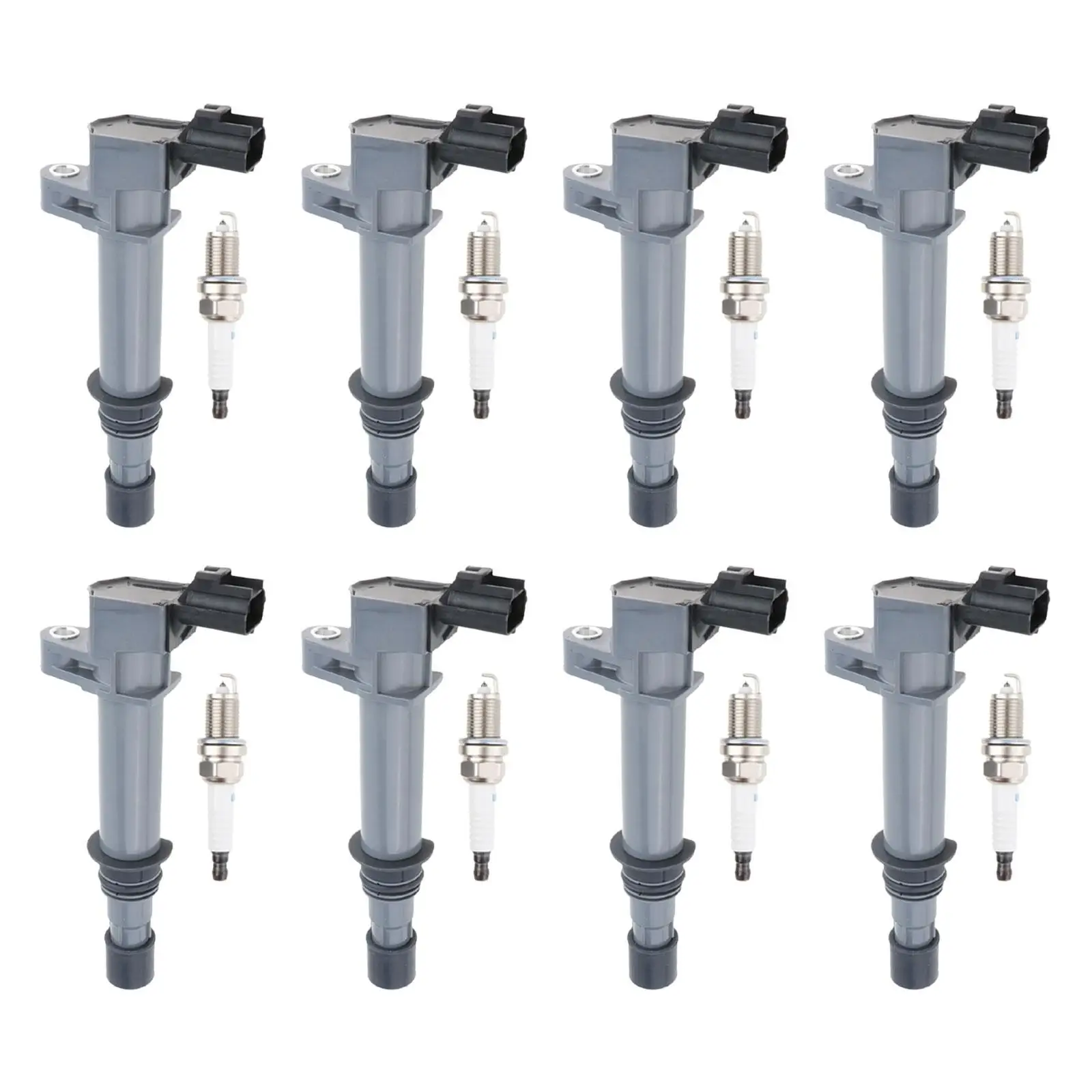 8 Pieces Ignition Coils and Spark Plugs for Jeep Commander 3.7L V6