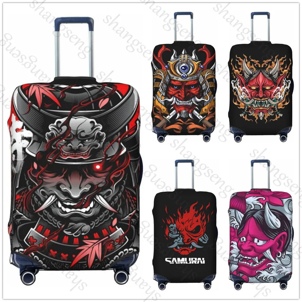 Demon Samurai mask Thicken Luggage Cover Elasticity Trolley dust cover Suitcase Protection Suitcase Case Accessories