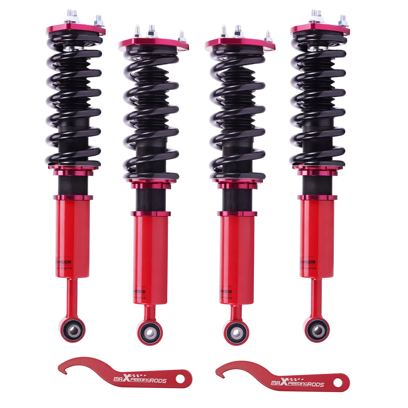 

maXpeedingrods Coilovers Strut Spring Suspension Lower Kit for Lexus IS300 2001-2005 [Non Adjustable Damper Red Type]