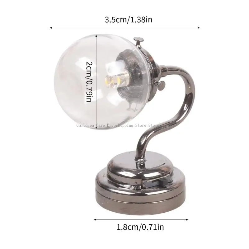 ติดตั้งง่ายแก้ว Miniature Wall Light รูปสำหรับ 1/12 บ้านตุ๊กตาตกแต่งฉากห้องนอนจอแสดงผลอุปกรณ์เสริม